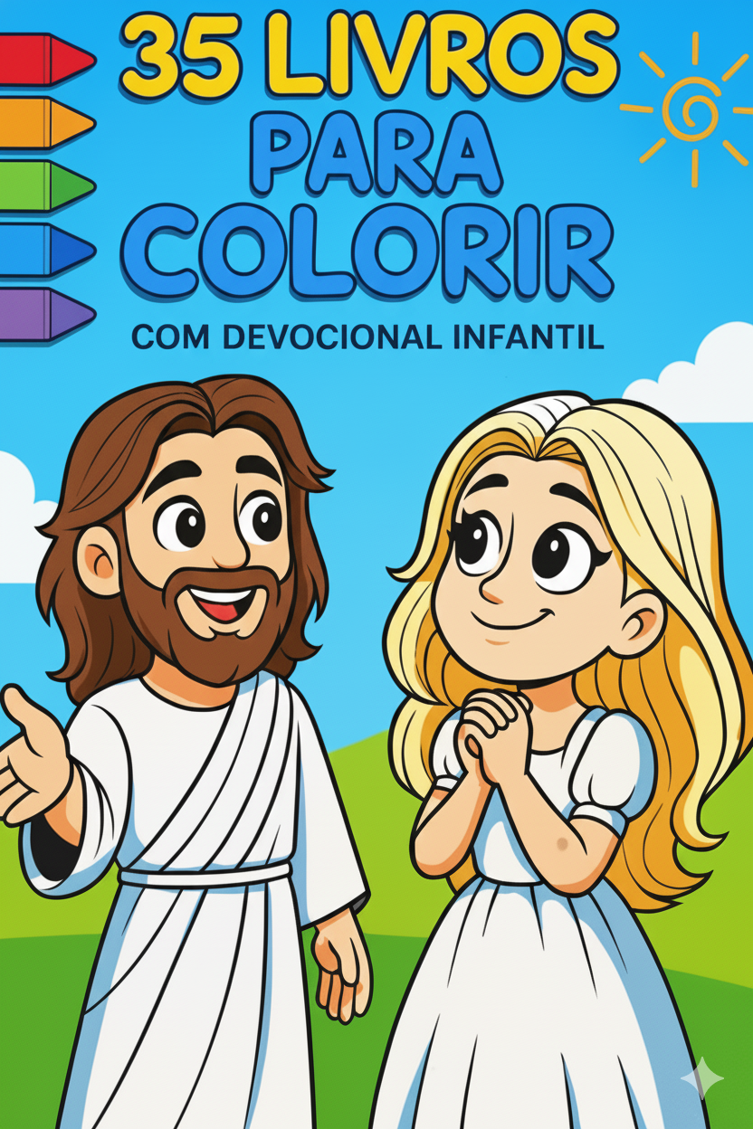 Crianças colorindo desenhos bíblicos
